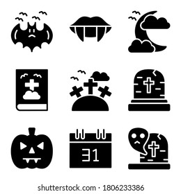 Hellowen, vector icon set for apps, website, mobile, infographic and etc