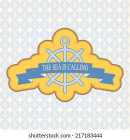 Helm and anchor design element stock vector 