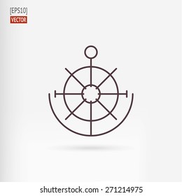 Helm and anchor design element - stock vector