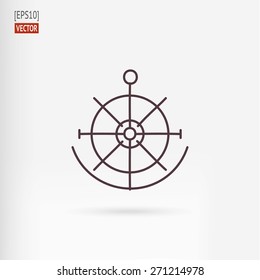 Helm and anchor design element - stock vector