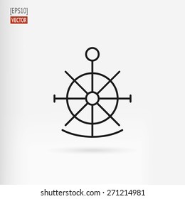 Helm and anchor design element - stock vector
