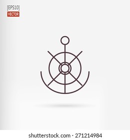 Helm and anchor design element - stock vector