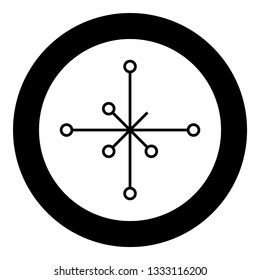 Helm of awe aegishjalmur or egishjalmur galdrastav icon black color vector in circle round illustration flat style simple image