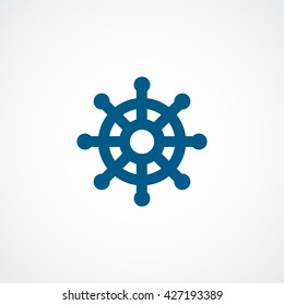 Helm Blue Icon On White Background