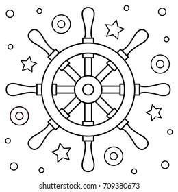 Helm. Coloring page. Vector illustration.