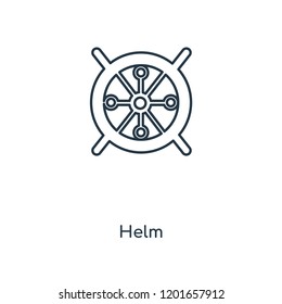 Helm concept line icon. Linear Helm concept outline symbol design. This simple element illustration can be used for web and mobile UI/UX.