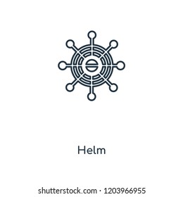 Helm concept line icon. Linear Helm concept outline symbol design. This simple element illustration can be used for web and mobile UI/UX.