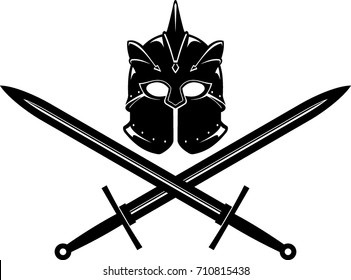 Helm and Crossed Broad Sword