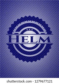Helm emblem with denim high quality background