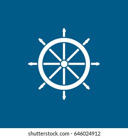 Helm Flat Icon On Blue Background