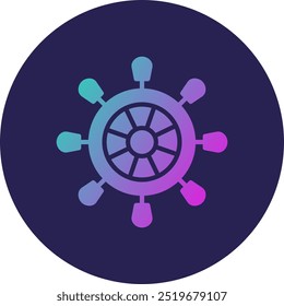 Helm Glyph Circle Gradient Icon