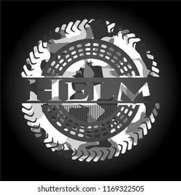 Helm grey camouflaged emblem