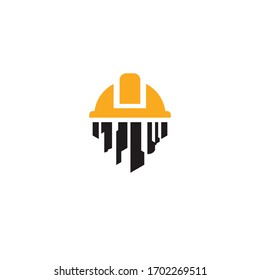 Helm, helmet, maintain, construction a building logo Template. 