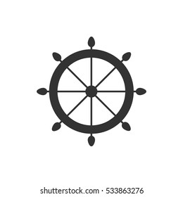 Helm icon flat. Illustration isolated on white background. Vector grey sign symbol