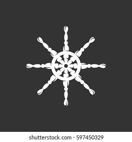 Helm icon isolated on black background. Helm vector logo. Flat design style. Wheel vector pictogram for web graphics - stock vector