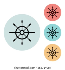 helm icon isolated vector sign symbol, on blue, red, yellow background.Tourism elements icons. Can be used in logo, UI and web design