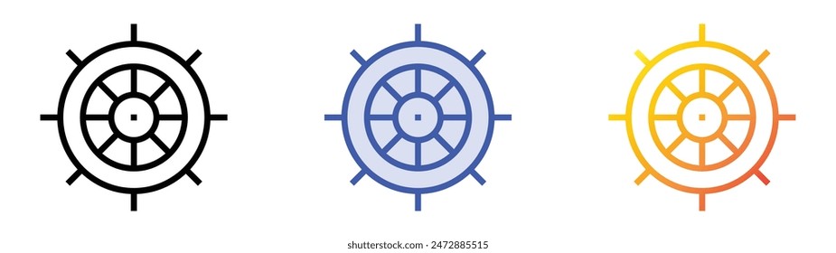 helm icon. Linear, Blue Fill and Gradient Style Design Isolated On White Background