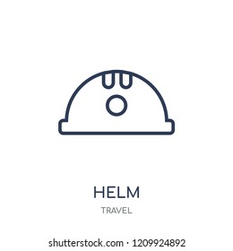 Helm icon. Helm linear symbol design from Travel collection. Simple outline element vector illustration on white background.
