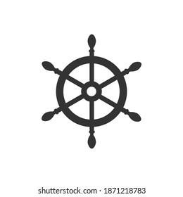 Helm icon. Navigation sea ocean symbol. Nautical maritime vector illustration. Isolated on white