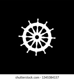 Helm Icon On Black Background. Black Flat Style Vector Illustration.