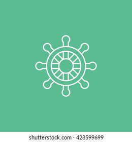 Helm Icon On Green Background