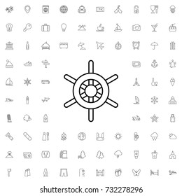 Helm icon. set of outline tourism icons.
