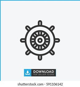 helm icon. Simple outline helm vector icon. On white background.