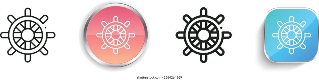 helm icon. Thin Linear, Regular and Button Style Design Isolated On White Background