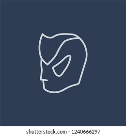 Helm icon. Trendy flat vector line Helm icon on dark blue background from Architecture and Travel collection. 