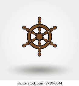 Helm icon for web and mobile application. Vector illustration on a white background. Doodle, cartoon style.