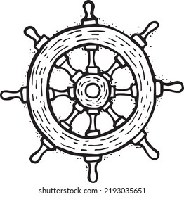 helm illustration vector nautical black and white