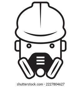 Helm industrial, safety helm, helm project, construction helm icon, logo, symbol vector illustration