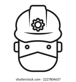 Helm industrial, safety helm, helm project, construction helm icon, logo, symbol vector illustration