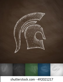 Helm knight icon. Hand drawn vector illustration