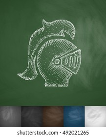 Helm knight icon. Hand drawn vector illustration