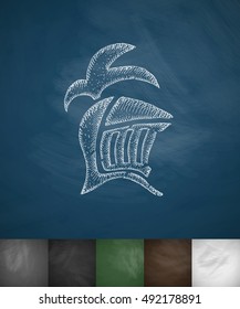 Helm knight icon. Hand drawn vector illustration