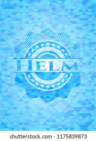 Helm light blue emblem with mosaic background