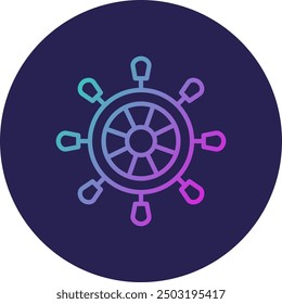 Helm Line Gradient Icon Design