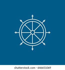 Helm Line Icon On Blue Background