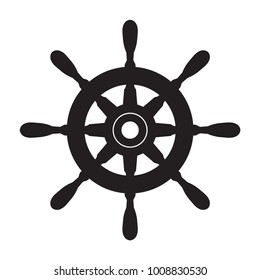 Helm logo Anchor vector icon Nautical maritime sea ocean boat illustration