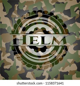 Helm on camouflage texture