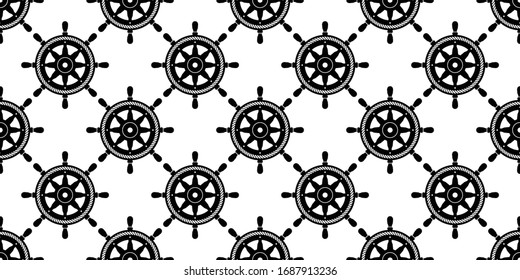 helm seamless pattern rope anchor vector boat pirate Nautical maritime ocean sea repeat wallpaper scarf isolated tile background illustration design