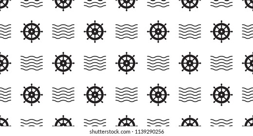 helm Seamless vector boat Pattern pirate anchor nautical maritime wave tropical summer beach ocean tile background scarf isolated repeat wallpaper