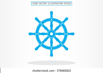 the helm of the ship icon vector illustration.