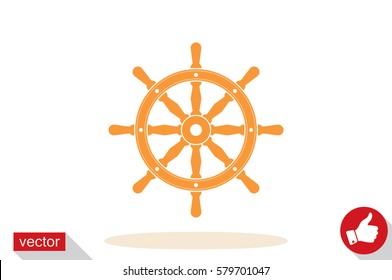 the helm of the ship icon vector illustration .