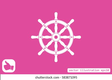 the helm of the ship icon vector illustration.