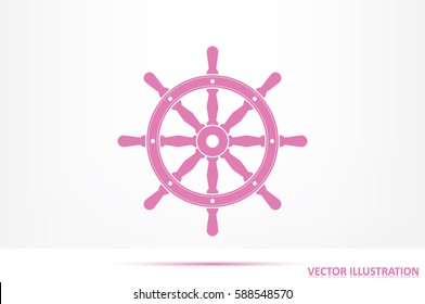 the helm of the ship icon vector illustration eps10.