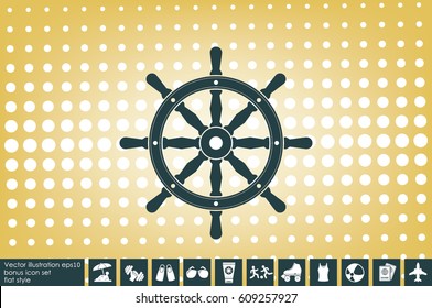 the helm of the ship icon vector illustration eps10.