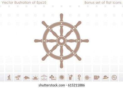 the helm of the ship icon vector illustration eps10.