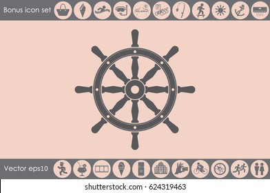 the helm of the ship icon vector illustration eps10.